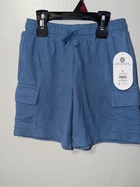 Kids' Blue Knit Cargo Shorts